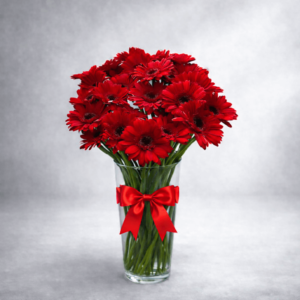 Arreglo 20 Gerberas en Florero de Cristal